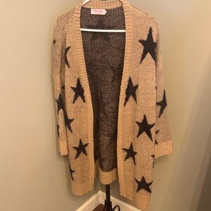 Pink Lily Beige Star Cardigan